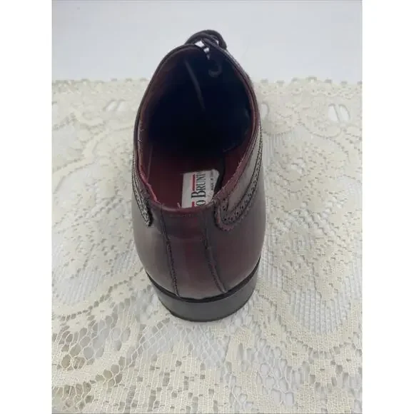 Men's Mario Bruni Oxford dress shoes - size 8 1/2 M- Brown leather - Picture 9 of 12